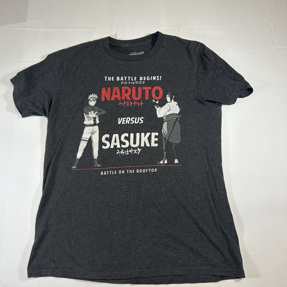 Naruto Vs Sasuke T-Shirt‎ 2007 (Mens Size M Large) Shippuden Anime Versus Ripple